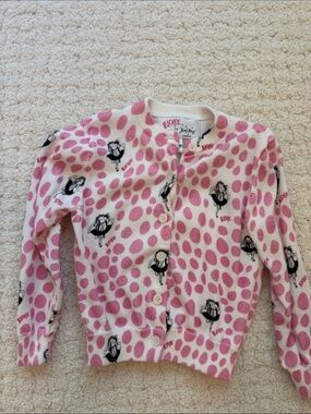 Rachel Riley Pink and White Polka Dot Eloise Cardigan